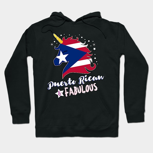 Puerto Rican & Fabulous Unicorn Hoodie by zeno27